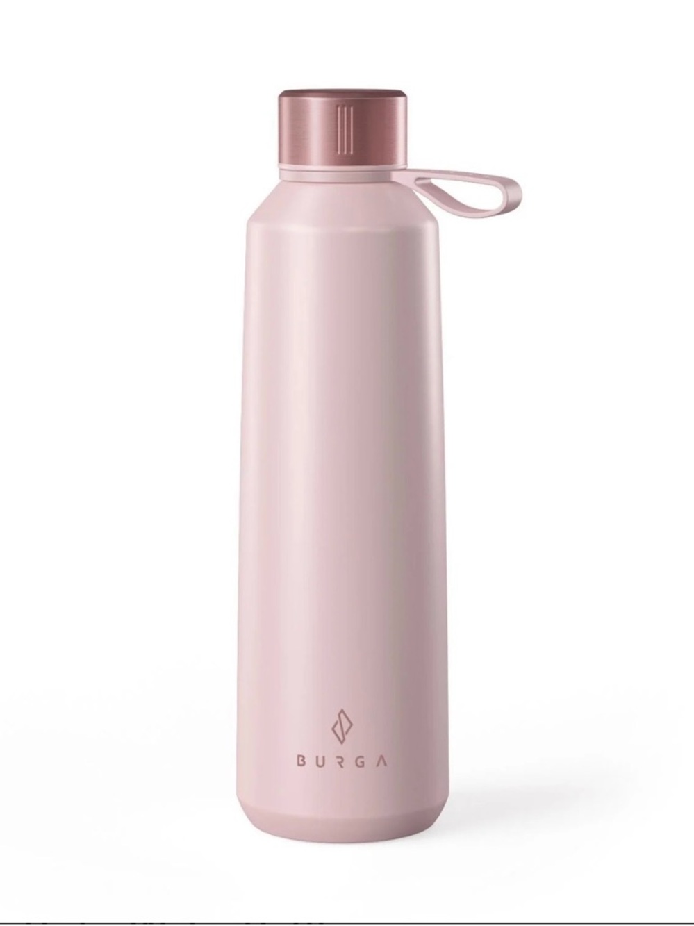 Burga Blush Pink and Rose Gold Insulated Water Bottle - 17oz